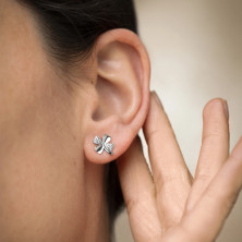 BRINCOS TREVO LOTUS SILVER